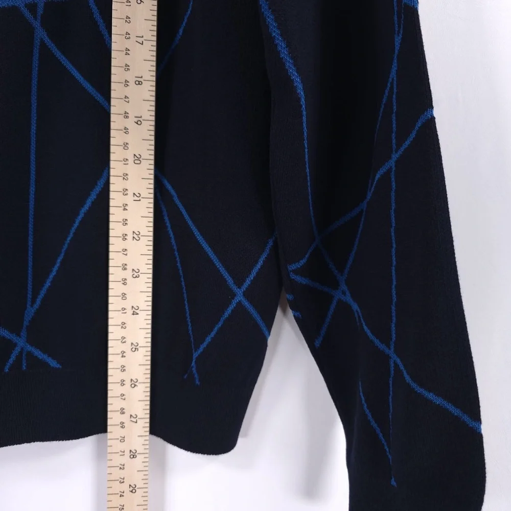 ST. CROIX Luxury ABSTRACT CrewNk Jacq Knit Pullover Sweater‎ Craftsmanship LARGE